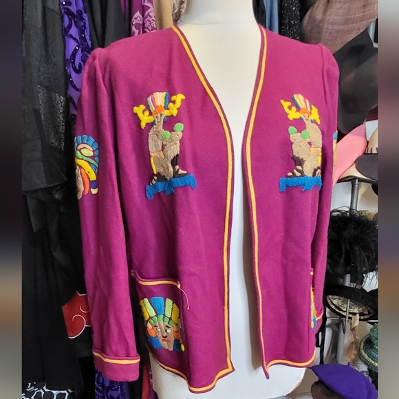 Rare and Unique Wool Mexican Tourist Souvenir Jacket - Picture 5 of 5